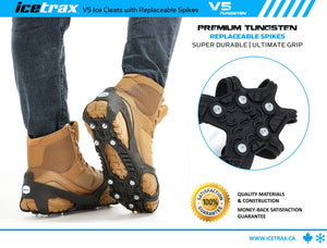 ICETRAX V5 Tungsten Ice Cleats, pointes faciles à remplacer
