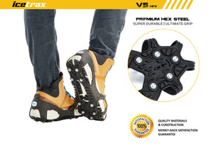 ICETRAX V5 HEX Ice Cleats, Easy to Replace Spikes