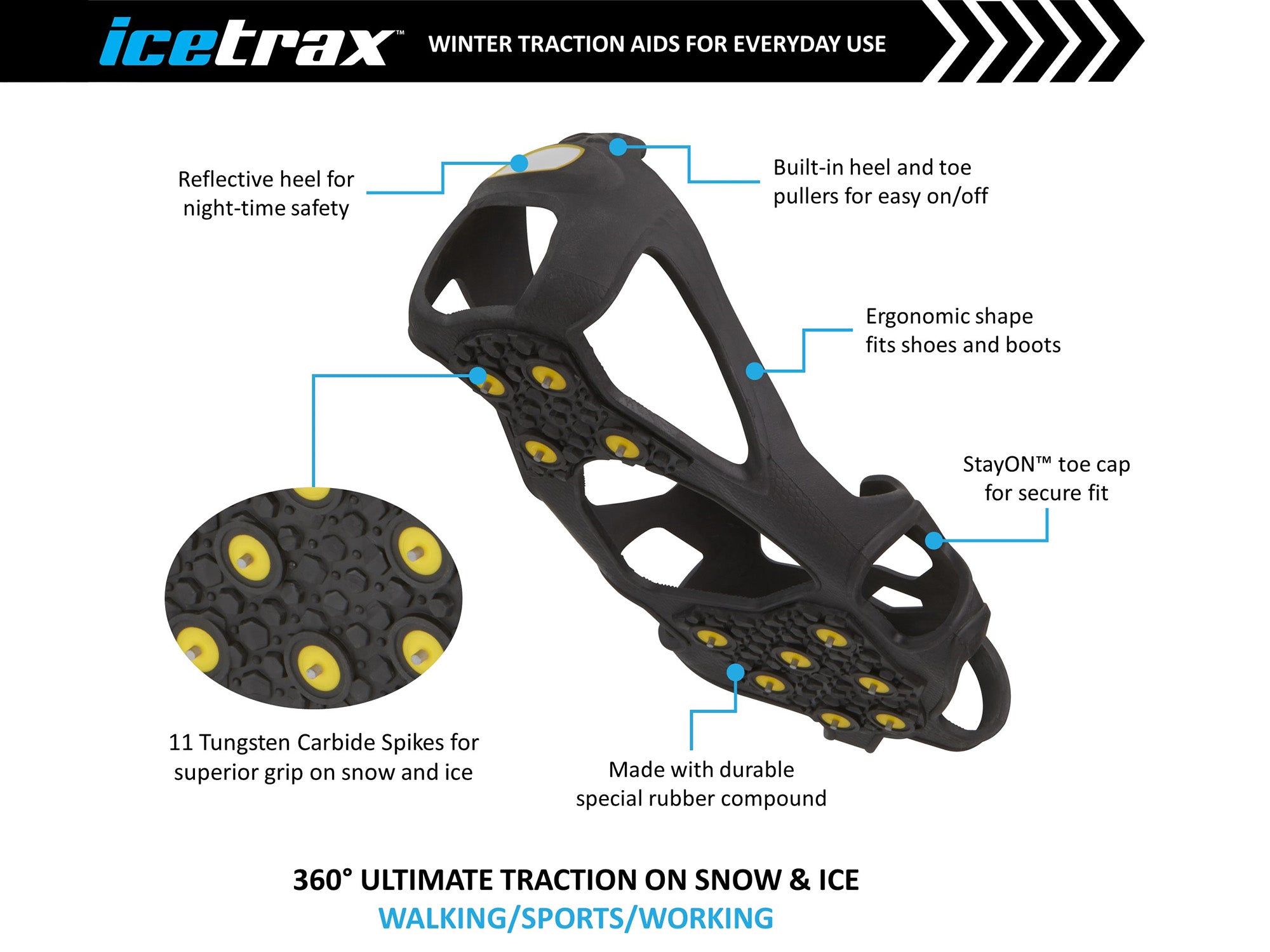 ICETRAX Pro Tungsten Grip Ice Cleats