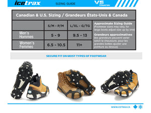 ICETRAX V5 Tungsten Ice Cleats, Easy to Replace Spikes
