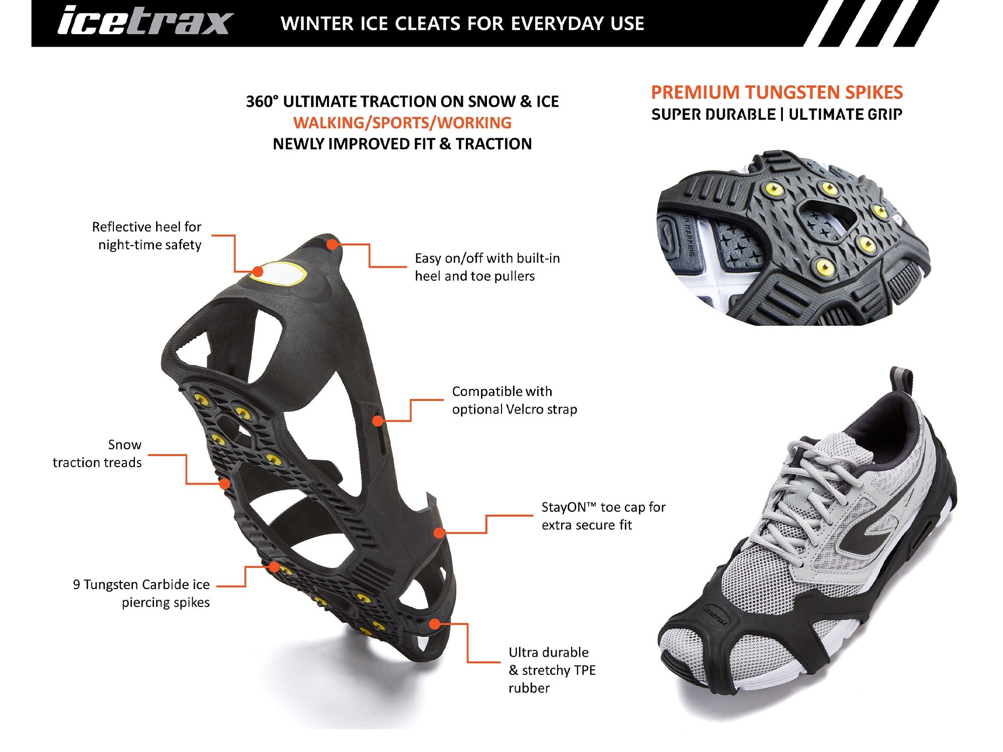 ICETRAX V3 Tungsten Ice Cleats