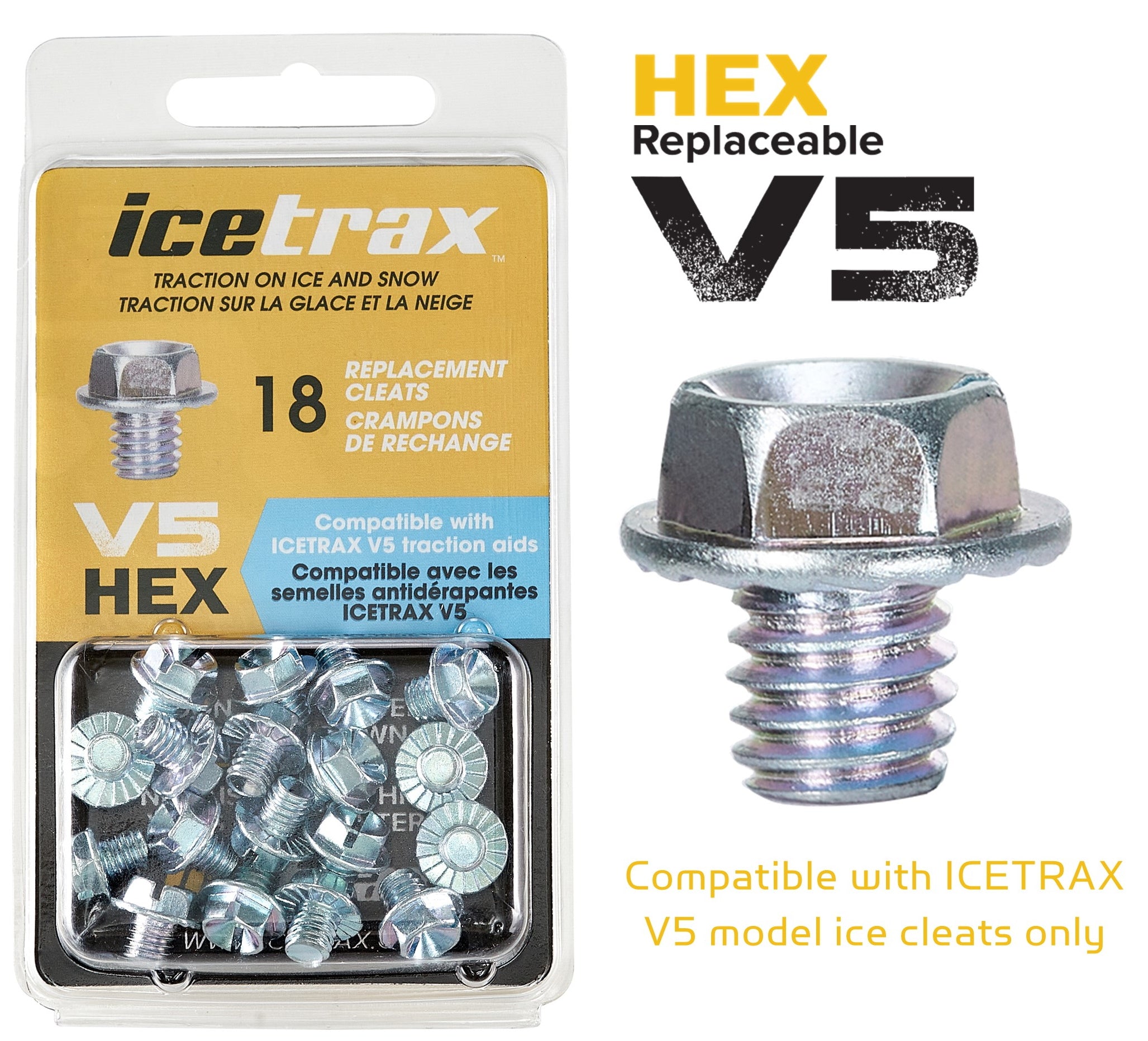 Crampons de remplacement ICETRAX HEX pour crampons à glace V5