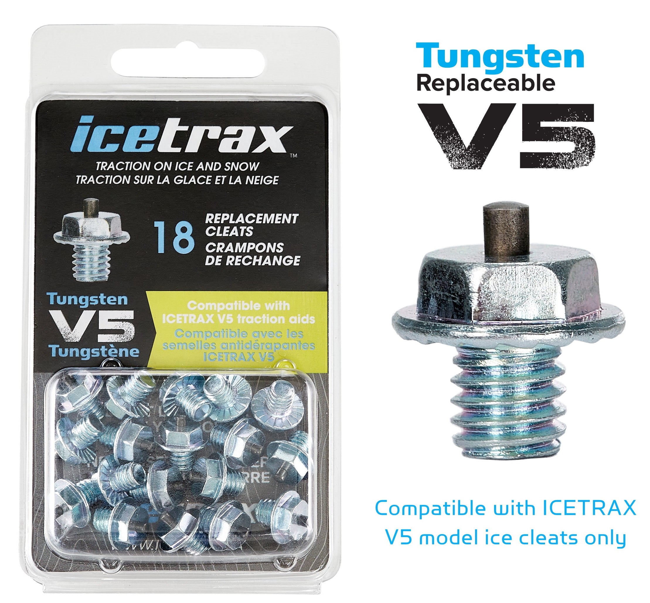 Pointes de remplacement en tungstène ICETRAX pour crampons à glace V5