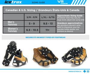 ICETRAX V5 Tungsten Ice Cleats, Easy to Replace Spikes